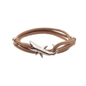 2 pcs Unisex Handmade Milan nylon cord adjustable Shark bracelets khaki